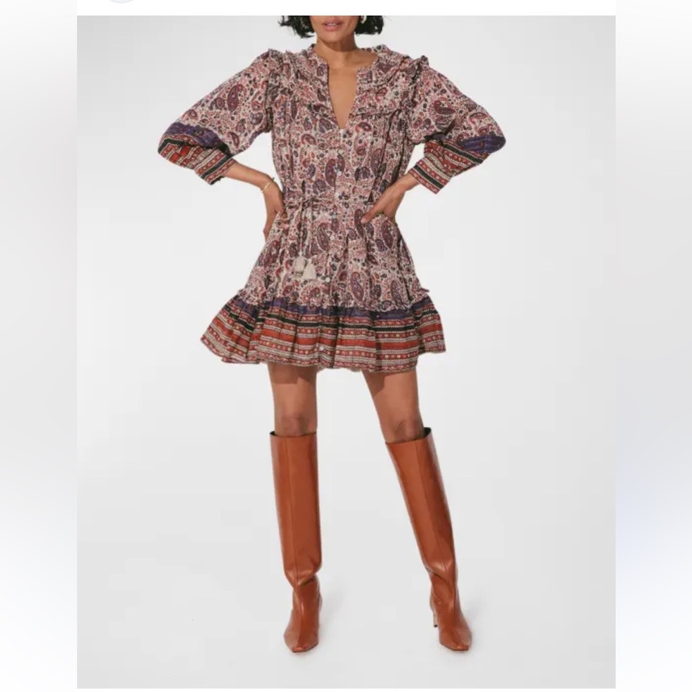 Cleobella Bohemian Paisley Mini Dress, XS